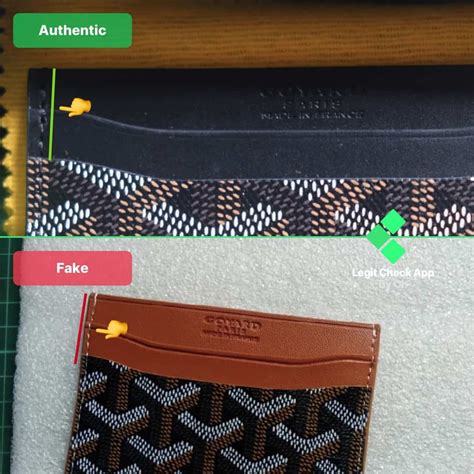 real vs fake goyard card holder|how to tell a goyard wallet.